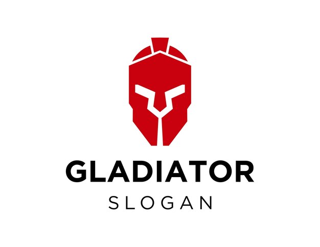 Vettore progettazione del logo gladiator creata utilizzando l'applicazione corel draw 2018 con uno sfondo bianco