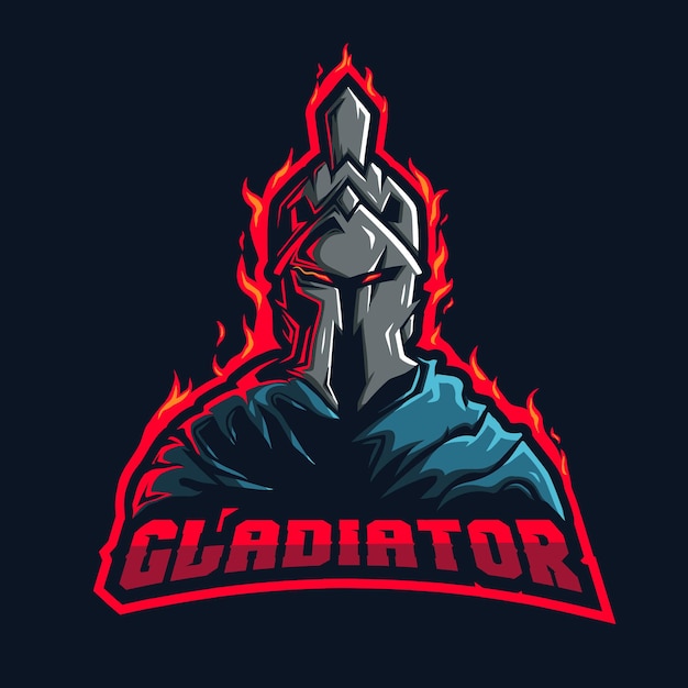 Vettore logo mascotte gladiatore