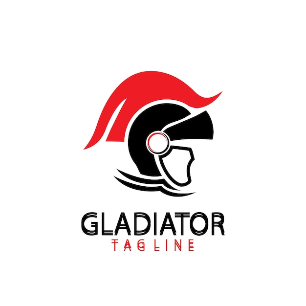 Gladiator mask Spartan helmet logo template vector icon design