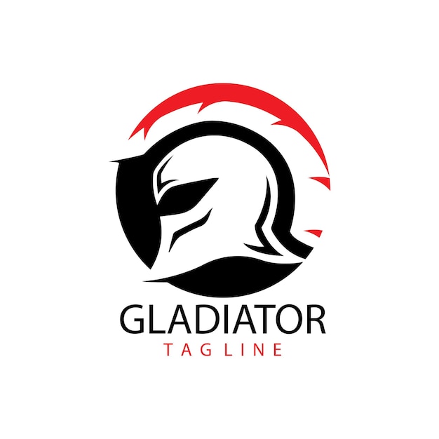 Gladiator mask Spartan helmet logo template vector icon design