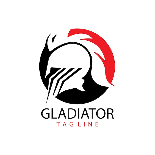 Gladiator mask Spartan helmet logo template vector icon design