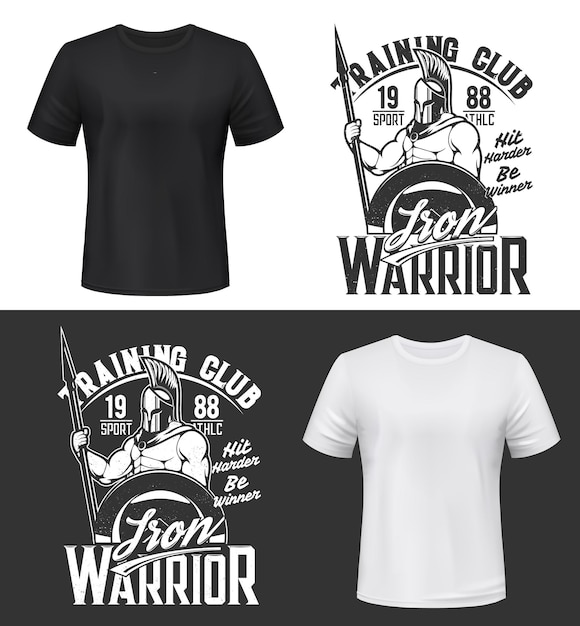 Gladiator warrior tshirt print vector mockup