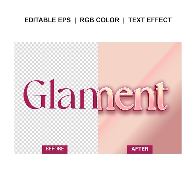 Glament Creëer een tekst-effectvector