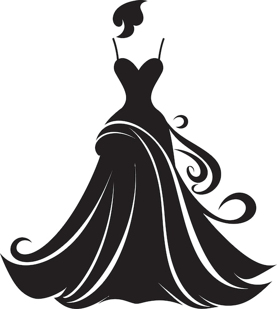 Glamorous Affair Womans Black Logo Dress Designers Craft Designer Dress Icon