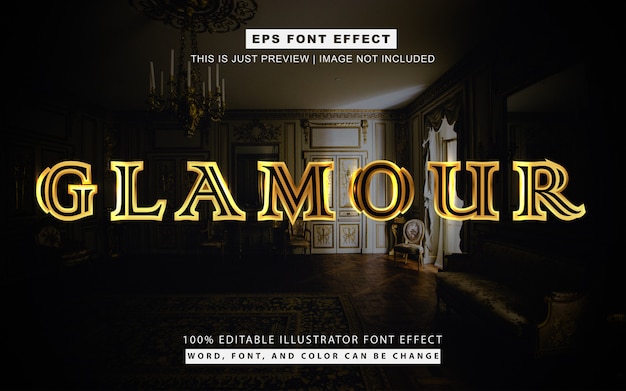 Glamour and Luxury golden text effect style