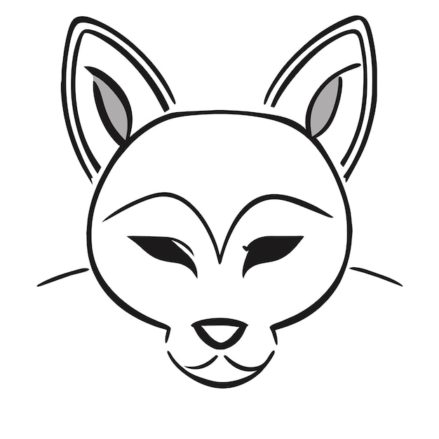 Vector glamour in simplicity cat head illustration