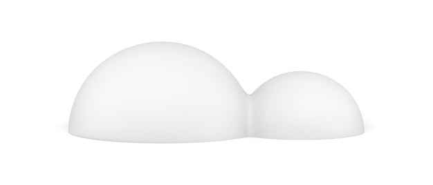 Glanzend witte horizontale kegel half heldere minimalistische abstracte vorm decoratief ontwerp 3D-sjabloon vectorillustratie