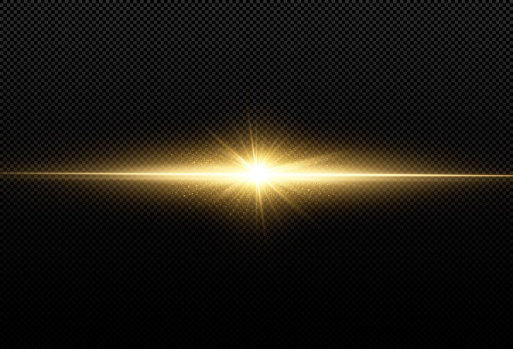 Glanzende gouden sterren die op zwarte achtergrond worden geïsoleerd. Effecten, lensflare, glans, explosie, gouden licht, set. Stralende sterren, prachtige gouden stralen. .
