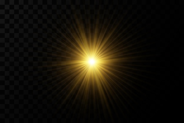 Glanzende gouden sterren lichteffecten schittering glitter explosie gouden licht vectorillustratie