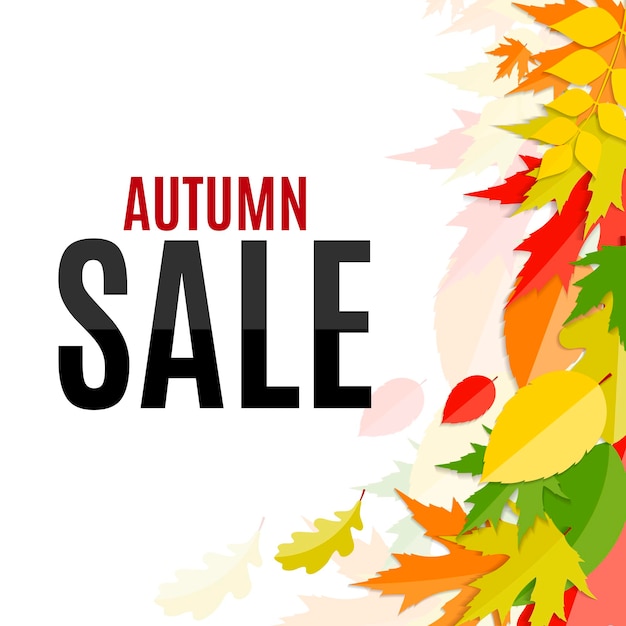 Vector glanzende herfstbladeren verkoop achtergrond vectorillustratie