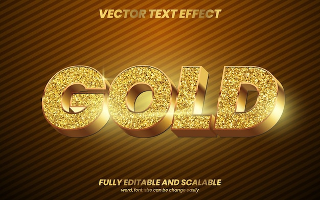 Vector glanzende metalen moderne gouden bewerkbare vectorafbeelding met teksteffect