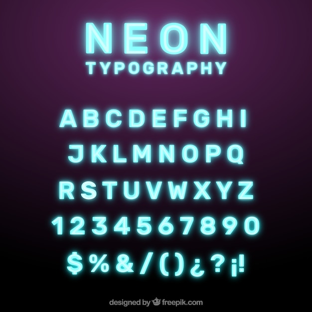 Vector glanzende neon typografie