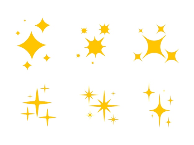 Glanzende vonken. Kleur Sparkles symbolen vector Sparkle lichten sterren set