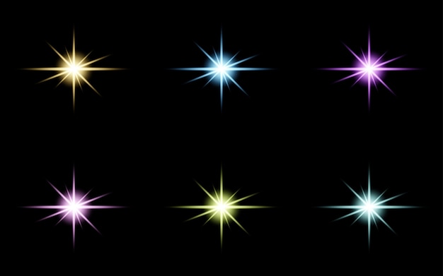 Glare star sparkling glow light effect set