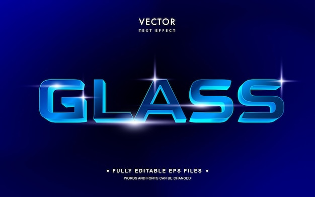 Vector glas bewerkbaar teksteffect