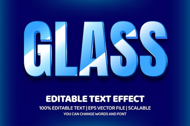 glas bewerkbaar teksteffect