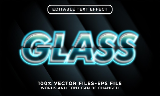 Vector glas. bewerkbare teksteffect premium vectoren