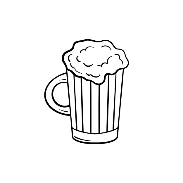 Glas bier geïsoleerd op witte achtergrond handdrawing Vector vintage gegraveerde illustratie