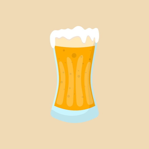 Glas bier, glas vol met blond bier en schuim.