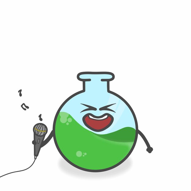 Glas laboratorium schattig karakter platte Cartoon vector ontwerp illustratie