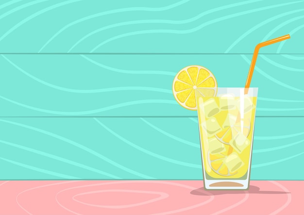 Glas limonade met stro illustratie