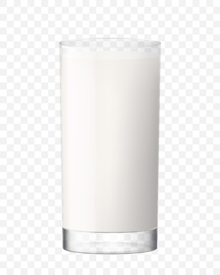 Vector glas melk of yoghurt realistische 3d-vectorillustratie geïsoleerd op transparante achtergrond cup met witte kleur vloeistof ontbijt voor gezond eten