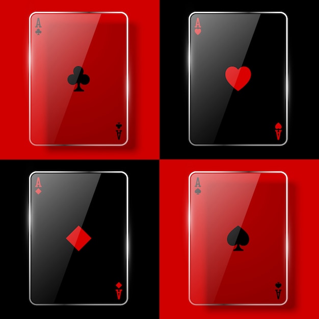 Vector glas poker ases illustratie.