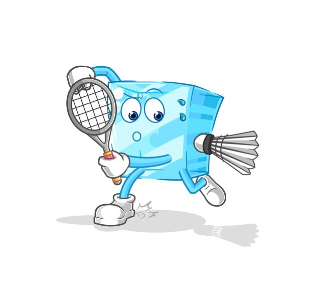 Glas spelen badminton illustratie karakter vector