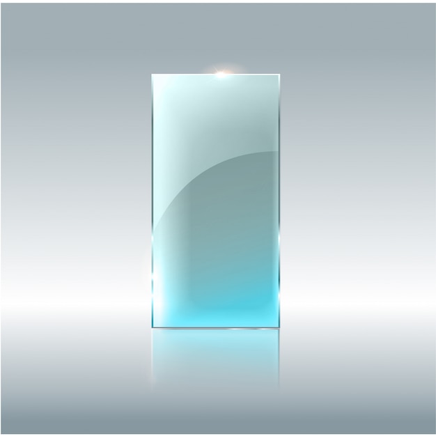 Glas transparante banner. vector glasplaten met een plaats voor inscripties geïsoleerd op transparante achtergrond.