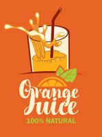 Vector glas vers sinaasappelsap