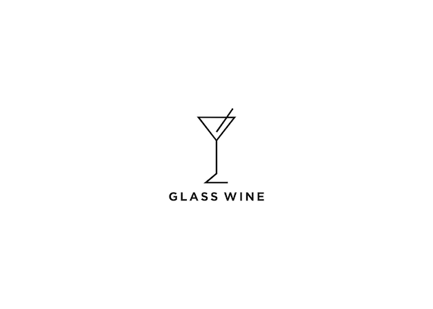 glas wijn logo ontwerp vectorillustratie