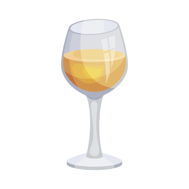 Glas witte wijn alcohol drank culinaire ingrediënt vector illustratie