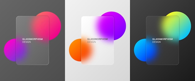 Glasmorfisme stijl banners lege set Realistisch glasmorfisme effect met glasplaten Abstracte vectorillustratie EPS-10