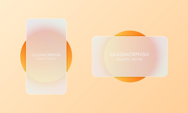 Glasmorfisme stijl. lege verkoopbanner. realistisch glasmorfisme-effect met set transparante glasplaten. vector illustratie.