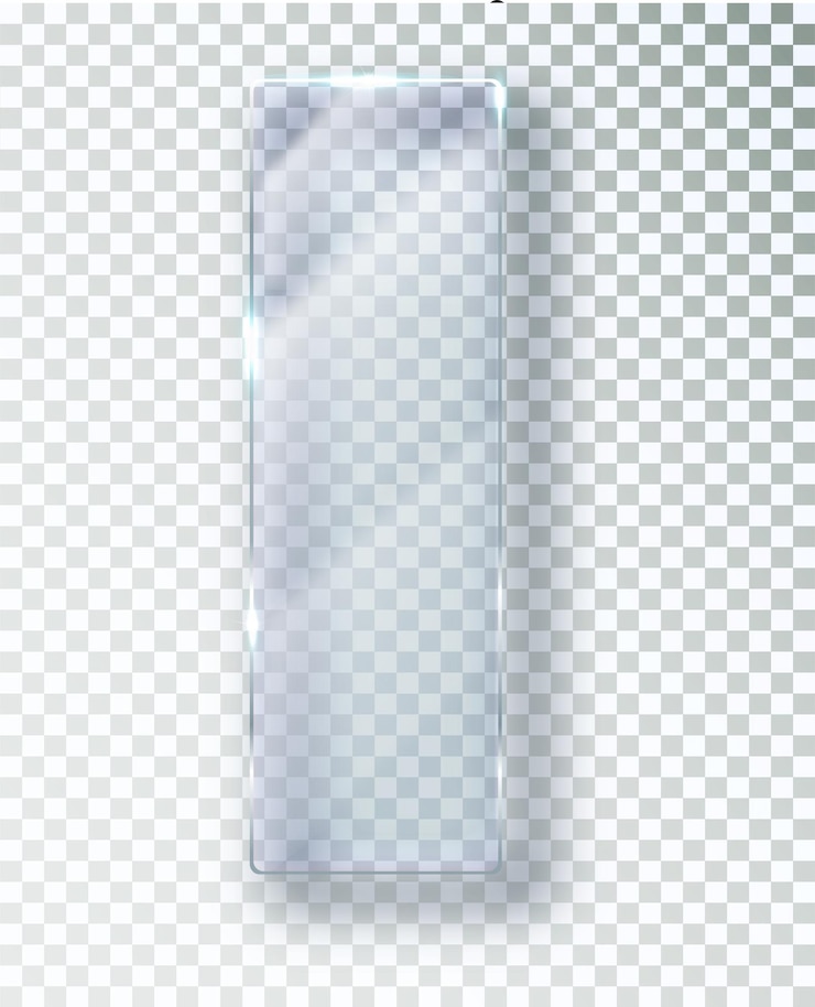 Vector glasplaat op een transparant achtergrondglas met schittering en licht realistisch transparant glasvenster
