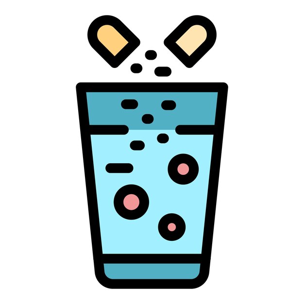 glass antibiotic icon outline glass antibiotic vector icon color flat isolated