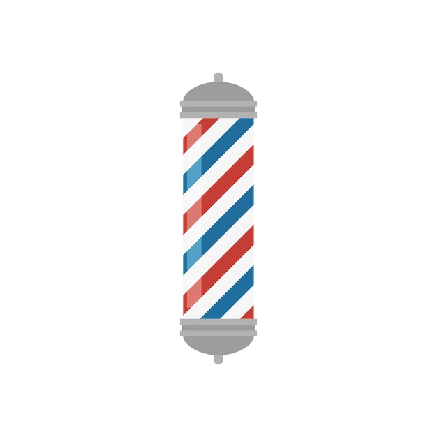 Vector glass barber shop pole old barbers rail flat