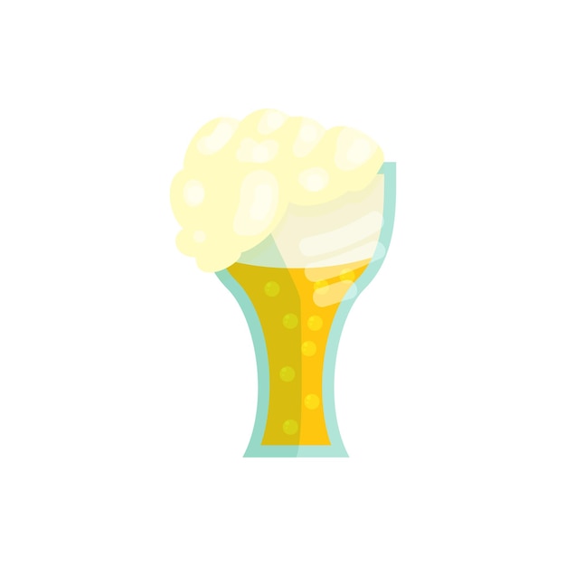 Glass of beer icon in cartoon style on a white background