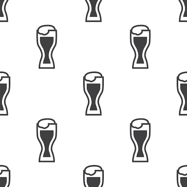 Glass of beer, vector seamless pattern, Editable can be used for web page backgrounds, pattern fills