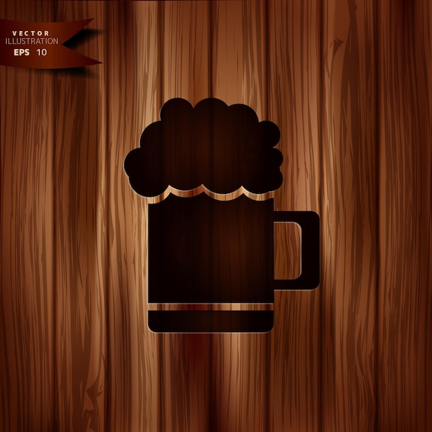 Vettore illustrazione vettoriale dell'icona web del bicchiere di birra
