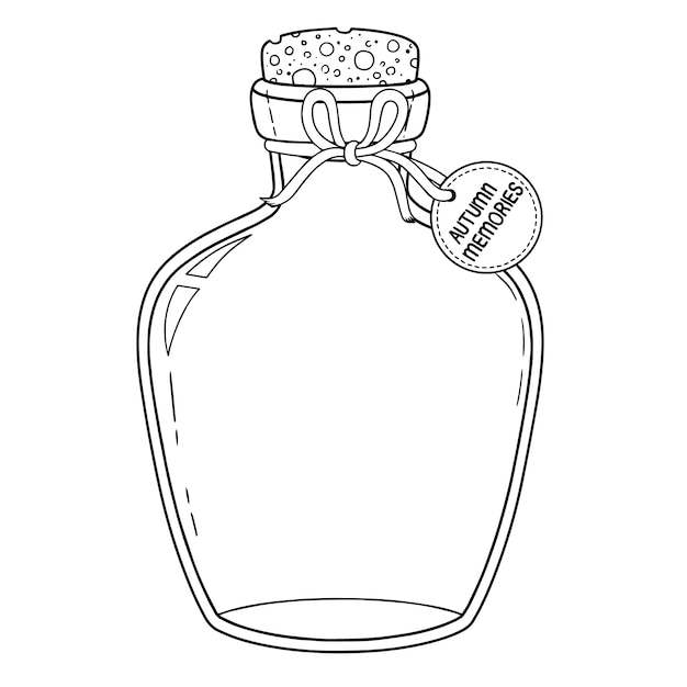 Glass bottle design for coloring book