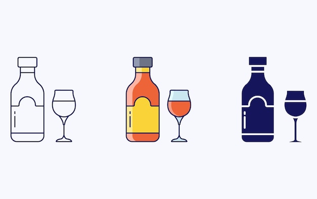 Glass and Bottle illustration icon