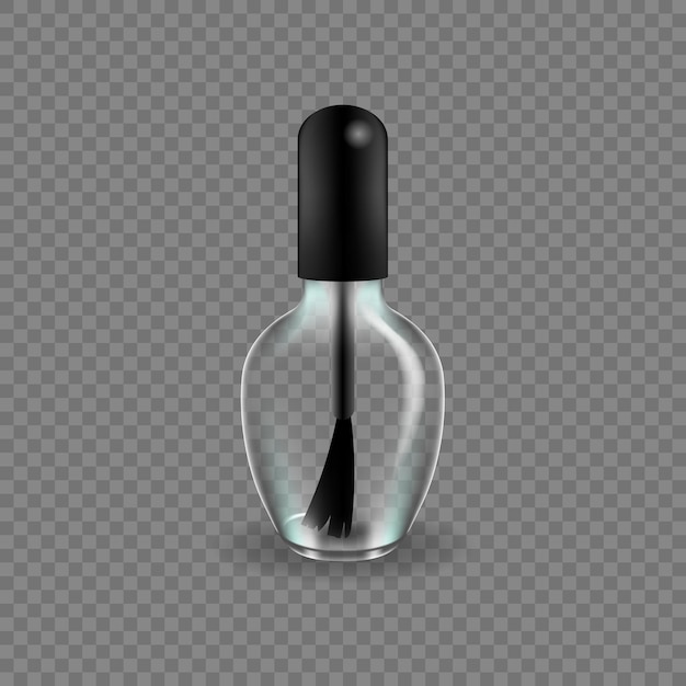 Glass bottle of lacquer for beauty application to the hands