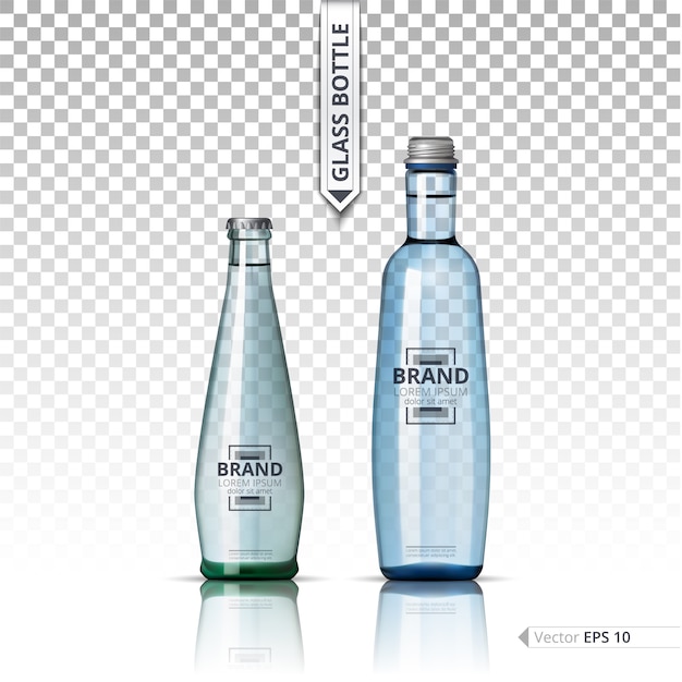 Vector glass bottle template