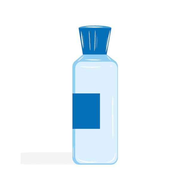 Vector glass bottle with blue cap