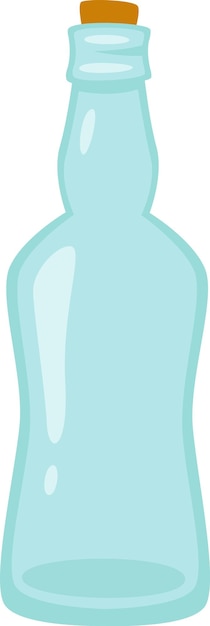 Vector glass bottle with cork