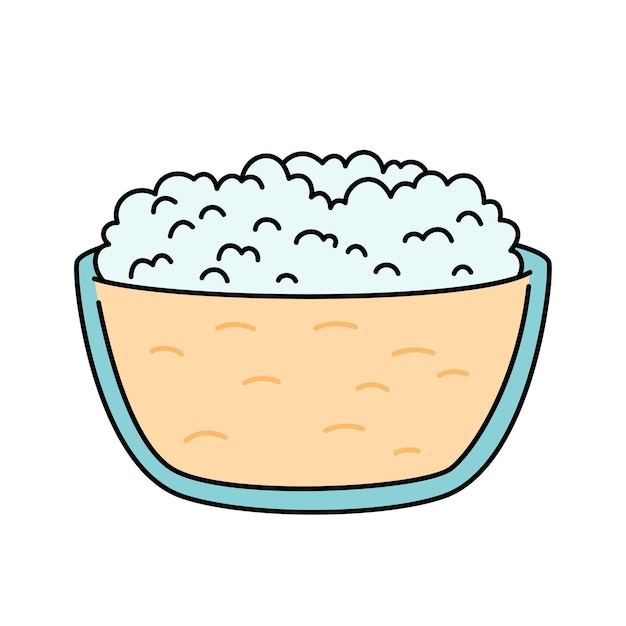 Vector glass bowl with crumbly cottage cheese healthy breakfast or snack