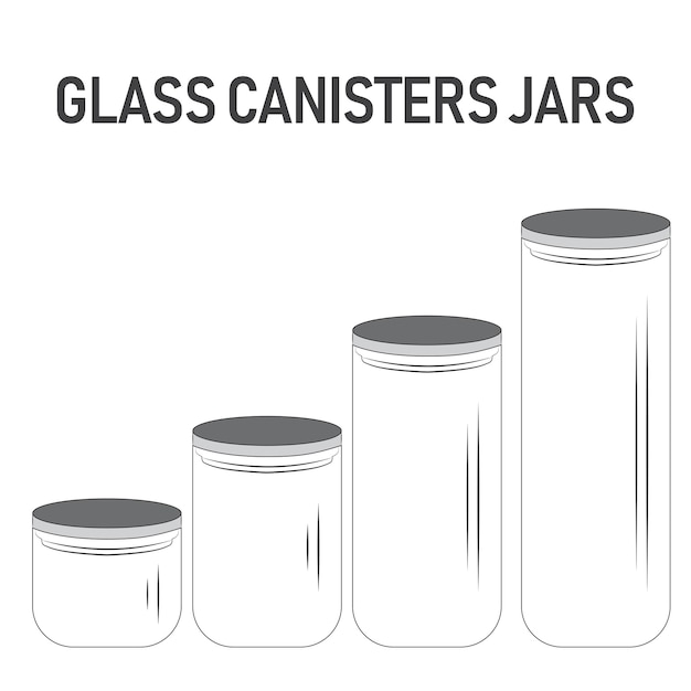 Vector glass canisters jars vector illustration hand drawn