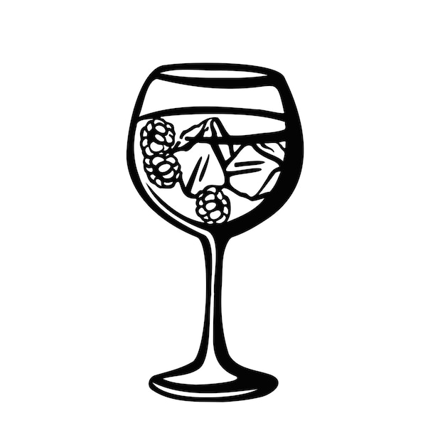 泡とシャンパンアルコールのガラススパークリングワインイラストベクトル