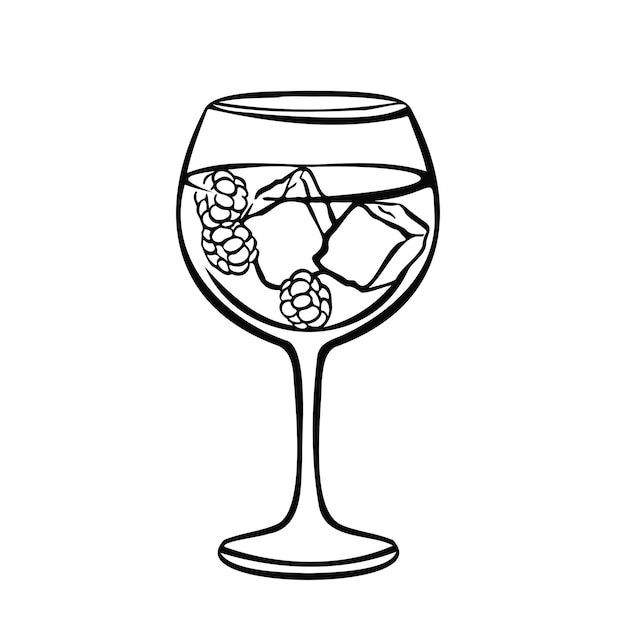 Glass of champagne alcohol with bubbles sparkling wine illustration vector